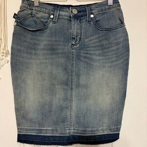 Rock & Republic Faded Blue Denim Pencil Skirt